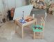 Дитячий стіл і стілець зелений. Для навчання, малювання, гри. Стіл із шухлядою та стільчик.