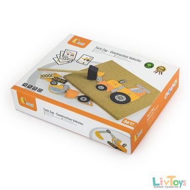 Набор для творчества Viga Toys Деревянная аппликация Строительная техника (50336)