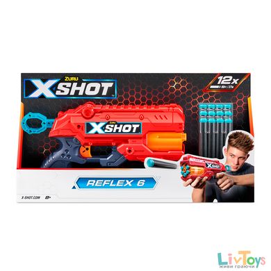 X-Shot Red Скорострельный бластер EXCEL REFLEX 6 (16 патронов)
