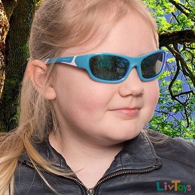 Дитячі сонцезахисні окуляри Koolsun бірюзово-білі серії Sport (Розмір: 6+)