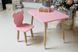 Рожевий дитячий столик та стільчик для дівчинки ведмедик. Рожевий дитячий столик