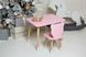 Розовый прямоугольный столик и стульчик детский медвежонок. Розовый детский столик
