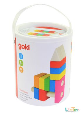 Конструктор дерев'яний goki Будівельні блоки (рожевий) 58589