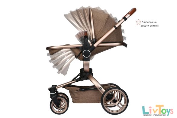 Універсальна коляска 2в1 V-Baby Miqilong X159 бежева (X159-02)