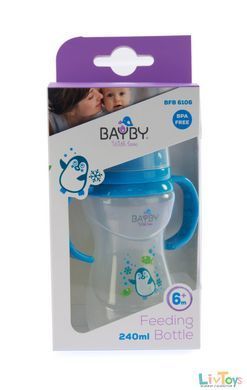 Бутылочка для кормления Bayby BFB6106 240мл 6м + синяя