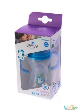 Бутылочка для кормления Bayby BFB6106 240мл 6м + синяя