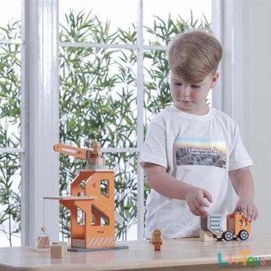 Деревянный игровой набор Viga Toys Подъемный кран и самосвал (51616)