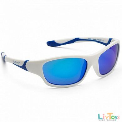 Детские солнцезащитные очки Koolsun бело-голубые серии Sport (Размер: 3+)
