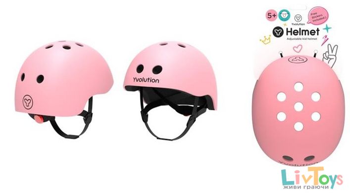 Защитный шлем для девочки Yvolution 2021 размер S Розовый 44-52 см