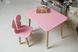 Рожевий прямокутний столик і стільчик дитячий метелик. Рожевий дитячий столик