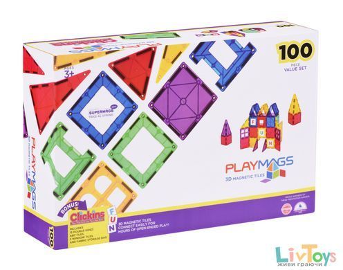 Конструктор Playmags магнітний набір 100 ел. PM151