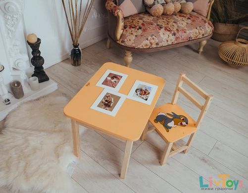 Дитячий стіл і стілець. Стіл із шухлядою та стільчик. Для навчання, малювання, гри