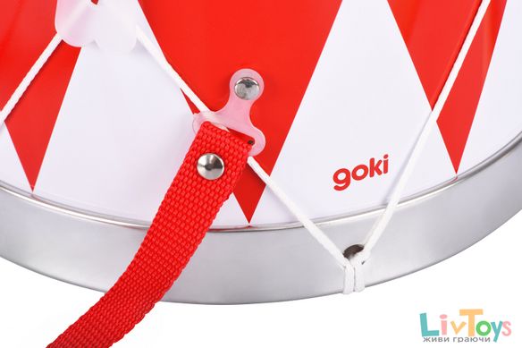 Музыкальный инструмент goki Барабан с шлейкой красный 61001G
