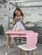 Дитячий столик з висувною шухлядкою і стільчик ведмедиком для дівчинки рожевий.
