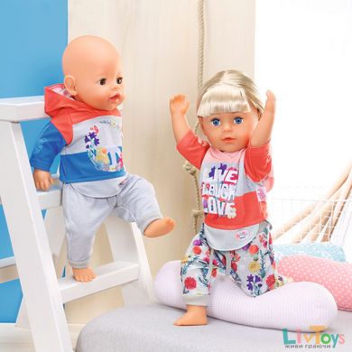 Набір одягу для ляльки BABY BORN - ТРЕНДОВИЙ СПОРТИВНИЙ КОСТЮМ (рожевий)
