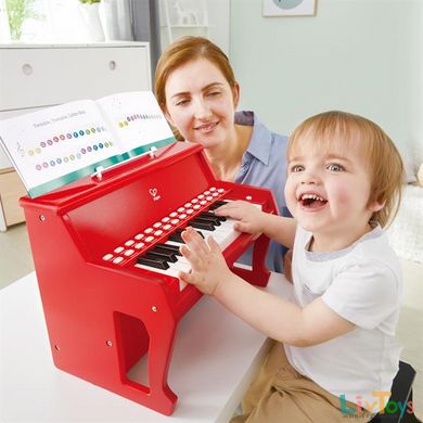 Піаніно дитяче 25 клавіш з підсвіткою червоне Hape (E0628)