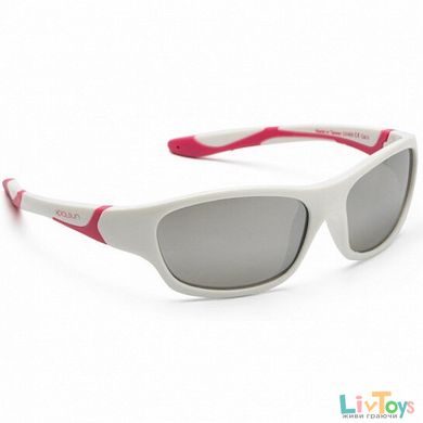 Детские солнцезащитные очки Koolsun бело-розовые серии Sport (Размер: 6+)
