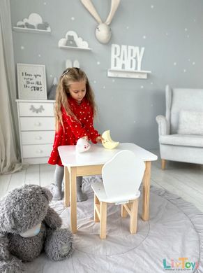 Белый столик и стульчик детский с ящиком. белоснежный детский столик