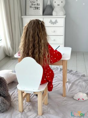 Белый столик и стульчик детский с ящиком. белоснежный детский столик