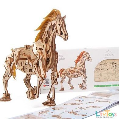 Деревянный механический 3D конструктор Ugears Лошадь-Механоид (70054)