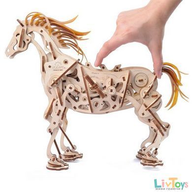 Деревянный механический 3D конструктор Ugears Лошадь-Механоид (70054)