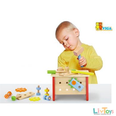 Деревянный игровой набор Viga Toys Верстак с инструментами (51621)