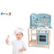 Дитяча кухня Viga Toys PolarB із дерева з посудом блакитний (44047)