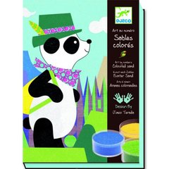 Художній комплект малювання кольоровим піском панда і його друзі Djeco (DJ08630)