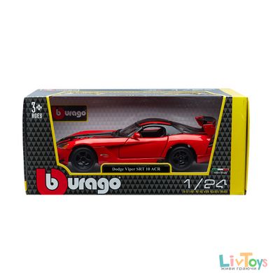 Автомодель - DODGE VIPER SRT10 ACR (ассорті помаранч-чорн металік, червоно-чорн металік, 1:24)