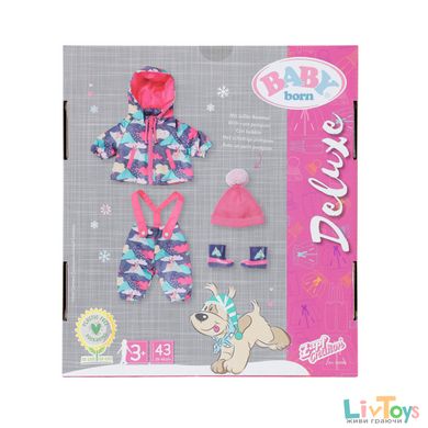 Набор одежды для куклы BABY BORN серии "Deluxe" - СНЕЖНАЯ ЗИМА (куртка, штаны, шапочка, сапожки)