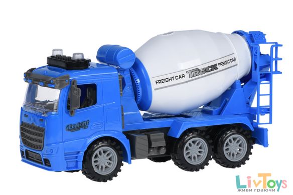 Машинка енерционная Same Toy Truck Бетоносмеситель синяя со светом и звуком 98-612AUt-1