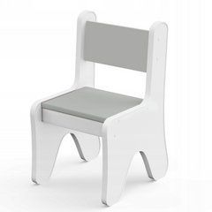 Стільчик для дитячої кімнати 55&times;37&times;33 дитячий зручний стілець для ігор, білий з сірим