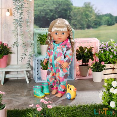 Набір одягу для ляльки BABY BORN серії "Deluxe" - ВЕСЕЛА ПРОГУЛЯНКА (комбінезон, чобітки, лієчка)