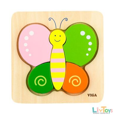 Дерев'яний міні-пазл Viga Toys Метелик (50170)