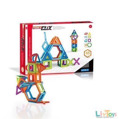Магнитный конструктор Guidecraft PowerClix Frames, 48 деталей (G9200)