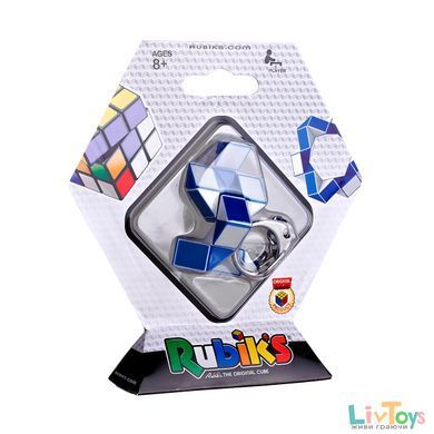 Мини-головоломка RUBIK'S &ndash; ЗМЕЙКА БЕЛО-ГОЛУБАЯ (с кольцом)