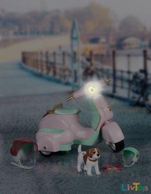 Транспорт для ляльок LORI Скутер з коляскою і собачкою LO37034Z