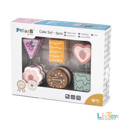 Іграшкові продукти Viga Toys PolarB Дерев'яні тістечка, 6 шт. (44055)
