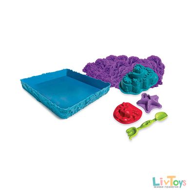 Набір піску для дитячої творчості - KINETIC SAND ЗАМОК З ПІСКУ (фіолетовий,454 г, формочки, лоток)