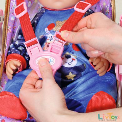 Коляска для куклы BABY BORN серии "День Рождения" - ЯРКИЕ ОГОНЬКИ (складная, светящиеся колеса)