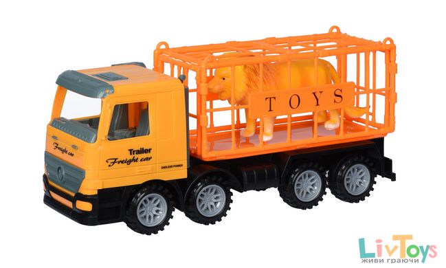 Машинка інерційна Same Toy Super Combination Вантажівка жовта для перевезення тварин 98-83Ut
