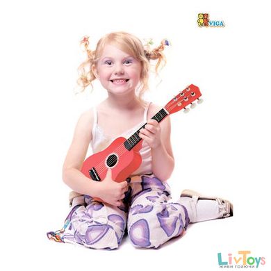 Музыкальная игрушка красная Гитара для детей Viga Toys(50691)