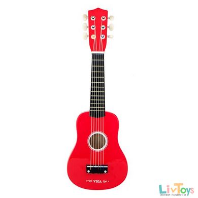 Музыкальная игрушка красная Гитара для детей Viga Toys(50691)