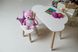 Белый столик тучка и стульчик корона детский фиолетовый. белоснежный детский столик