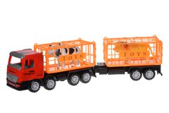 Машинка инерционная Same Toy Super Combination Грузовик красная для перевозки животных с прицепом 98-91Ut-1