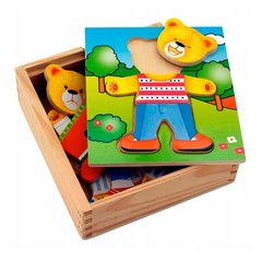 Деревянный игровой набор Viga Toys Гардероб мишки (56401)