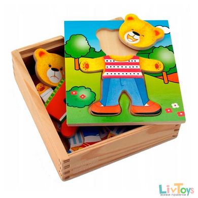 Деревянный игровой набор Viga Toys Гардероб мишки (56401)