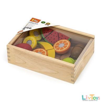 Іграшкові продукти Viga Toys Нарізані фрукти з дерева (44539)