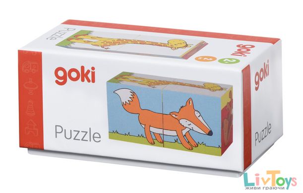 Кубики деревянные goki Животные 57725G