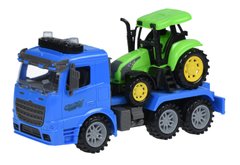 Машинка инерционная Same Toy Truck Тягач синий с трактором со светом и звуком 98-613AUt-2